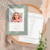 Greenery Funeral Memorial Order of Service Program Programma