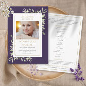 Greenery Funeral Memorial Order of Service Program Programma