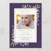 Greenery Funeral Memorial Order of Service Program Programma (Voorkant)