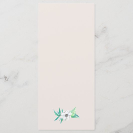 Greenery Garden Botanical Wreath Wedding Menu Kaar (Achterkant)