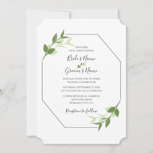 Greenery Garden laat Lijst bruiloft uitnodigen Kaart (Voorkant)