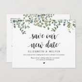 Greenery Garden, sparen onze nieuwe datum, uitgest Briefkaart (Voorkant / Achterkant)