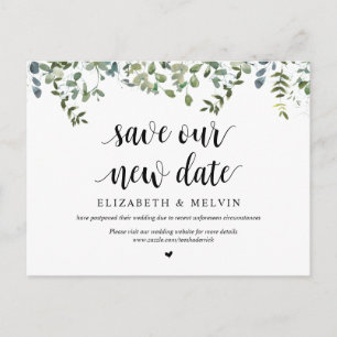 Greenery Garden, sparen onze nieuwe datum, uitgest Briefkaart