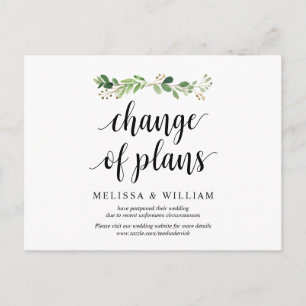 Greenery Garden, wijziging van plannen, uitgesteld Briefkaart