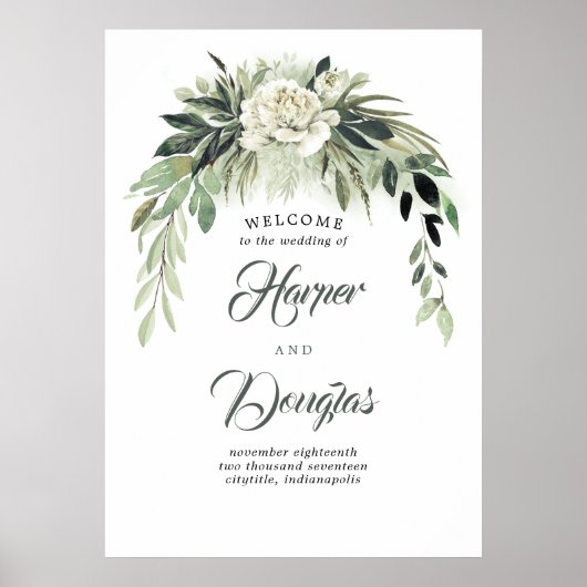 Greenery Garland Botanical Mariage Affiche de bien (Devant)