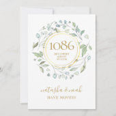 Greenery Garland Gold New Address Notice (Voorkant)