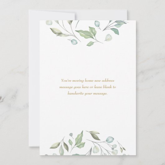 Greenery Garland Gold New Address Notice (Achterkant)