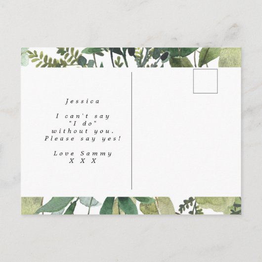 Greenery gebladerte zal je matron van de eer kaart (Achterkant)