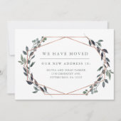 Greenery Geo | Roos Gold Change of Address Kaart (Voorkant)