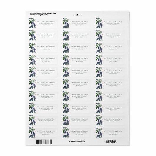 Greenery Geo | Roos Gold Wedding Etiket (Full Sheet)