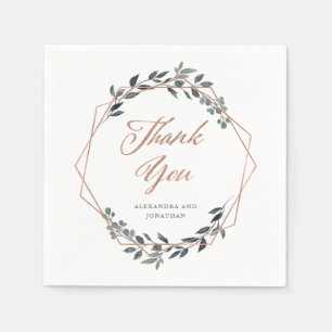 Greenery Geo   Roos Gold Wedding Servet