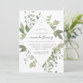 Greenery Geometric Baptism of Christening Kaart (Staand voorkant)