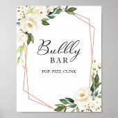 Greenery Geometric Bubble Bar Pop Fizz Clink Sign. Poster (Voorkant)