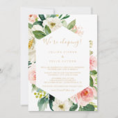 Greenery Geometric Elegant Elopement Kaart (Voorkant)