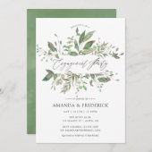 Greenery Geometric Engagement Party Kaart (Voorkant / Achterkant)