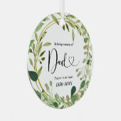 Greenery Geometric in Loing Memory of Pap Metalen Ornament (Voorkant Rechts)