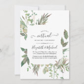 Greenery Geometric Online Virtual Wedding Kaart (Voorkant)