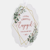 Greenery Geometric Ons eerste kerstfeest Ornament Kaart (Rechts)