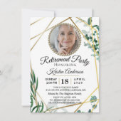 Greenery Geometric Retirement Party Invitation Kaart (Voorkant)