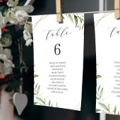 Greenery Geometric table number seating chart Kaart