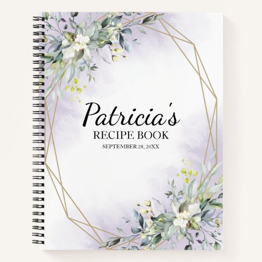 Greenery Geometric Vrijgezellenfeest Recipe Book Notitieboek (Voorkant)