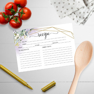 Greenery Geometric Vrijgezellenfeest Recipe Kaarte