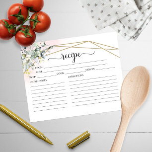 Greenery Geometric Vrijgezellenfeest Recipe Kaarte