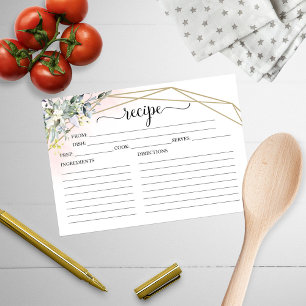 Greenery Geometric Vrijgezellenfeest Recipe Kaarte