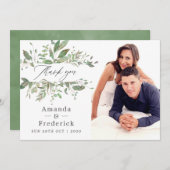 Greenery Geometric Wedding Bedankkaart (Voorkant / Achterkant)