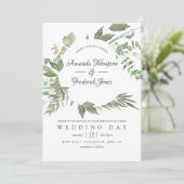 Greenery Geometric Wedding Kaart (Staand voorkant)