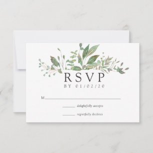 Greenery Geometric Wedding RSVP Kaartje