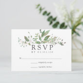 Greenery Geometric Wedding RSVP Kaartje (Staand voorkant)