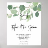 Greenery gereserveerd voor vader van het Groom Wed Poster (Voorkant)