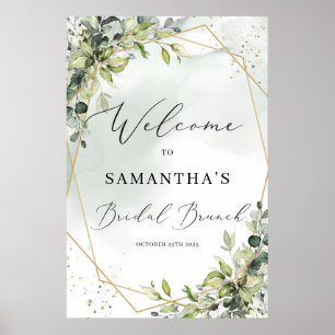 Greenery Gold boho bridal Poster