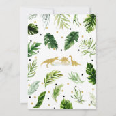Greenery Gold Dinosaur Baby shower Kaart (Achterkant)