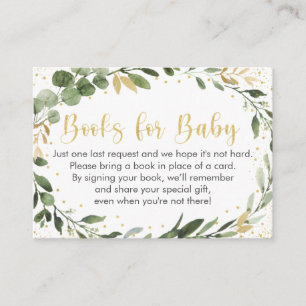 Greenery Gold Eucalyptus Baby shower Boekaanvraag Informatiekaartje