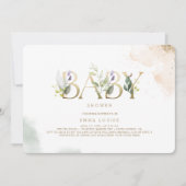 Greenery Gold Eucalyptus Baby shower Invitation Kaart (Voorkant)
