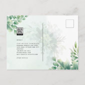 Greenery Gold Eucalyptus WEDDING QR CODE Modern Briefkaart (Achterkant)