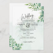 Greenery Gold Eucalyptus WEDDING QR CODE Modern Kaart (Voorkant / Achterkant)
