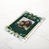 Greenery Gold Foil FOTO QR CODE Wedding Save Date Folie Uitnodiging (Gedraaid)