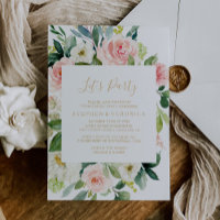 Greenery & Gold Geometric Elegant Let's Party