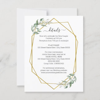 Greenery Gold Geometrische gegevens Kaart invoegen