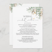 Greenery Gold Glitters Trouwinformatie Gast Informatiekaartje (Voorkant / Achterkant)