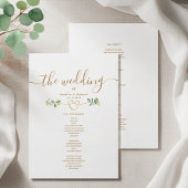 Greenery Gold Heart Wedding Program Programma