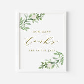 Greenery Gold hoeveel kurken in het Jar Game zitte Poster