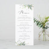 Greenery Gold Leaves Waterverf Eucalyptus Wedding Menu (Staand voorkant)