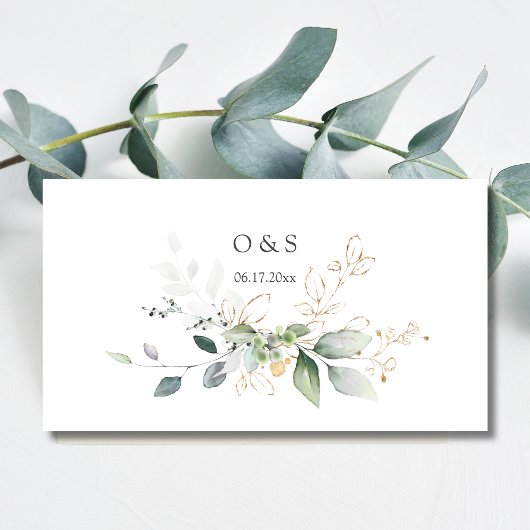 Greenery Gold Leaves Wedding Table