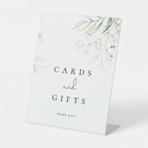  Greenery Gold Modern Cards en Gifts  Reclamebord Met Voetstuk