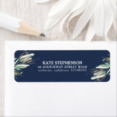 Greenery Gold Navy Blue Modern Etiket (Insitu)