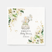 Greenery Gold Safari-dieren rijden op Baby shower Servet (Voorkant)